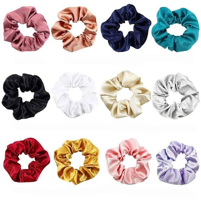 Satin scrunchie band headrope ornament