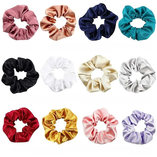 Satin scrunchie band headrope ornament