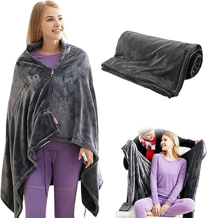 Snugmate - Heated Blanket Sweater, USB Heated Blanket, Cordless Electric Blanket, 9 Heating Zones, Machine Washable Super Cozy Soft Wearable Blanket with 3 Heating Levels (1pcs)