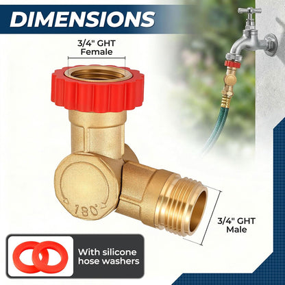 Pivot Pocket High-Flow Adjustable 180° & 360° Swivel Connector, Lead-Free Brass Hose Adapter, Anti-Kink Design, Swivel Connector ONLY, No Silicon Washers