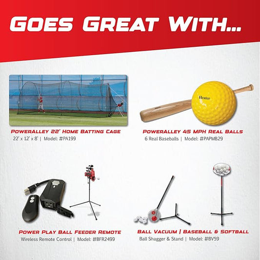 Heater Sports Base Hit Lite Adjustable Baseball Pitching Machine  45 MPH Pitching Speed, Includes Automatic Ball Feeder, Extremely Accurate  Perfect for Hitting and Fielding Training for All Ages
