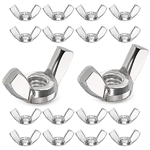 Hurrican 14"-20 Stainless Steel Wing Nuts - 50PCS Butterfly Ear Wingnuts