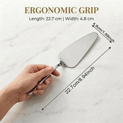 2-Piece Cake Pie Server Set, Serrated Stainless Steel Spatulas, 8.94 Inches