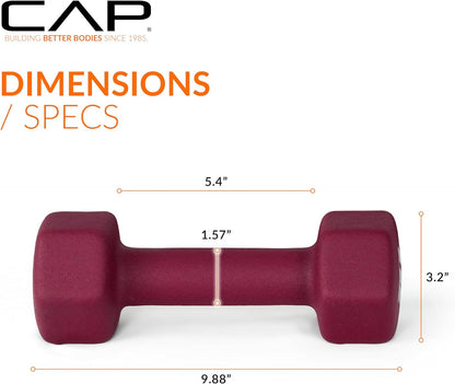 CAP Barbell Neoprene Dumbbell Weights Pairs & Sets | Multiple Colors