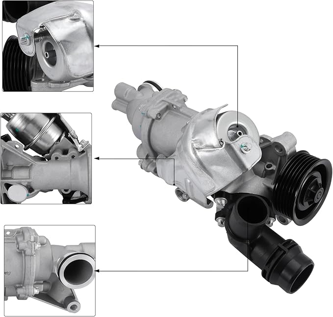 2742000301 Water Pump (4Cyl 2.0L) For Mercedes-Benz E-class W205 C250 C300,E-class W213 E200 E250 E300 GLK200 2742000800 2742001407 2742000601 Mechanical Water Pump, not Electronic Water Pump