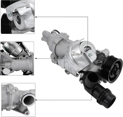 2742000301 Water Pump (4Cyl 2.0L) For Mercedes-Benz E-class W205 C250 C300,E-class W213 E200 E250 E300 GLK200 2742000800 2742001407 2742000601 Mechanical Water Pump, not Electronic Water Pump