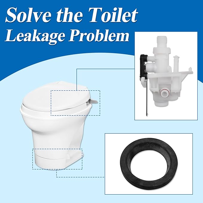 31705 RV Toilet Water Valve Kit, Compatible with Thetford Aqua-Magic V High and Low Models