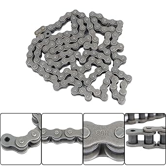 findmall 80H Heavy Duty Roller Chain 10 Feet with 1 Connecting Links, 120 Links, Carbon Steel
