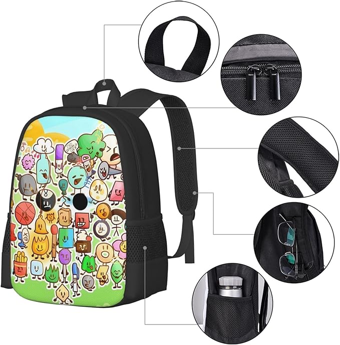 Bfdi-Battle for Dream-Island Backpack,3d Print Laptop Backpack Lightweight Casual Daypack Bookbag 16.5 In, 17 Inch