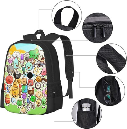 Bfdi-Battle for Dream-Island Backpack,3d Print Laptop Backpack Lightweight Casual Daypack Bookbag 16.5 In, 17 Inch