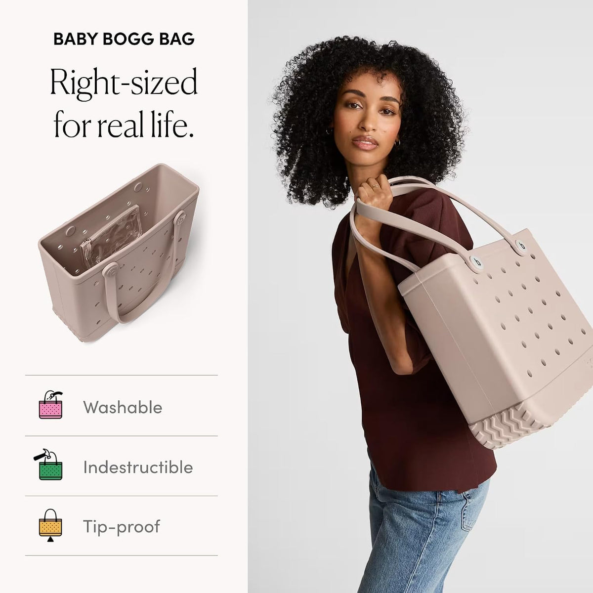 Baby Medium Tote – 15” x 12.5” x 5” – Durable, Washable, Tip-proof – Beach, Pool, Boat, Work, Sports
