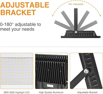 150W LED Floodlights for Outdoor, 6500K Cold White LED Security Lights IP66 Waterproof Exterior Flood Lighting, 10500Lm Garden LED Wall Light for Yard Patio Parking Lot Street Porch