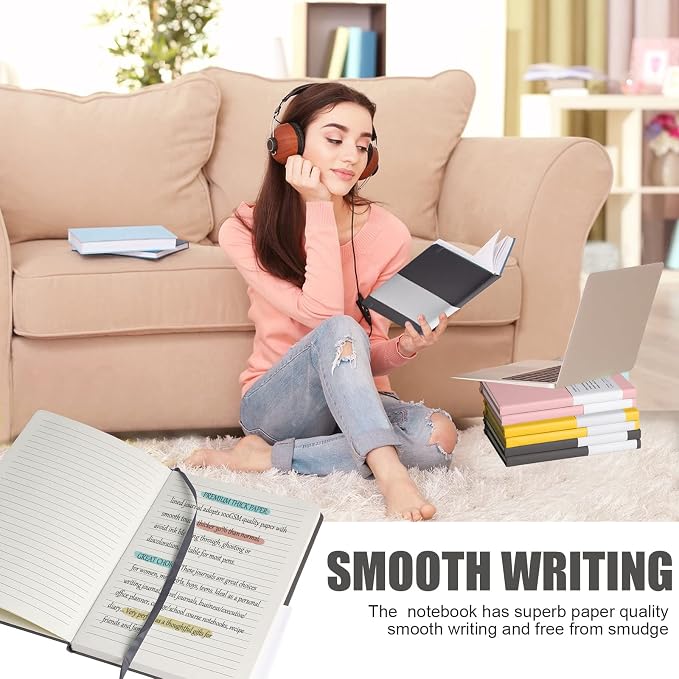 Lined Journal Notebook – Hardcover Notebook for Men & Women – Journals for Writing, Work, School, Home & Daily Notes, 160 Pages – Medium A5, 5.7"x8", 100 gsm Thick Paper (Dark Gray)?