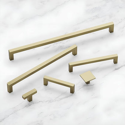 Hickory Hardware Solid Core Kitchen Cabinet Pulls, Luxury Cabinet Handles, Hardware for Doors & Dresser Drawers, 12 Inch Hole Center, Elusive Golden Nickel, Skylight Collection(Pack of 1)