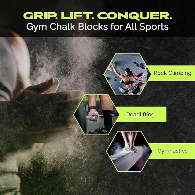 Rage Fitness Fitness Gym Chalk Block 2oz, Magnesium Carbonate for Grip Athletic Chalk for Gym, Workout, Weightlifting, Gymnastics, Rock Climbing, White One 2 Oz Block