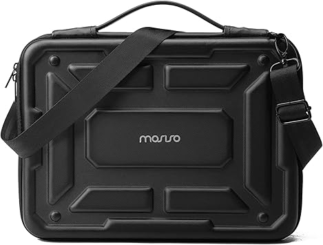 MOSISO Laptop Shoulder Bag Compatible with MacBook Pro 14 inch 2024 2023 2022 2021 M4 M3 M2 M1 ProMax Chip, Waterproof Shockproof Carrying Case Bag, Black