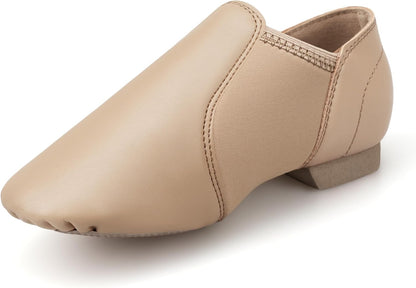 Stelle PU Leather Jazz Shoes for Girls and Boys Dance Shoes | Breathable PU upper, Stretch arch support, Split sole, Cushioned comfort, Easy slip-on fit, Flexible movement