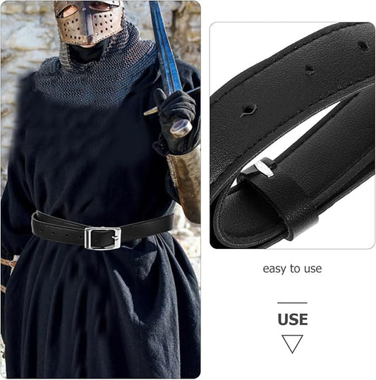 KESYOO Medieval Frog with Waist Belt Cosplay Sword Holder for Viking Knight Costume Accessory for Stage Performance and Parties Black