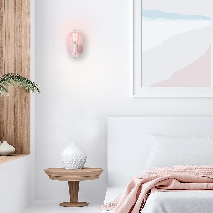 GLOBE Electric 52102 Kiel 1-Light Plug-in or Hardwire Wall Sconce, Matte Pink, Bulb Not Included