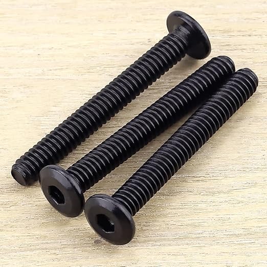 14-20 x 2 Black Hex Socket Head Cap Screws, 304 Stainless Steel 18-8, Furniture Bolts, Connector Screws, Black Coated, Full Thread, 25 PCS
