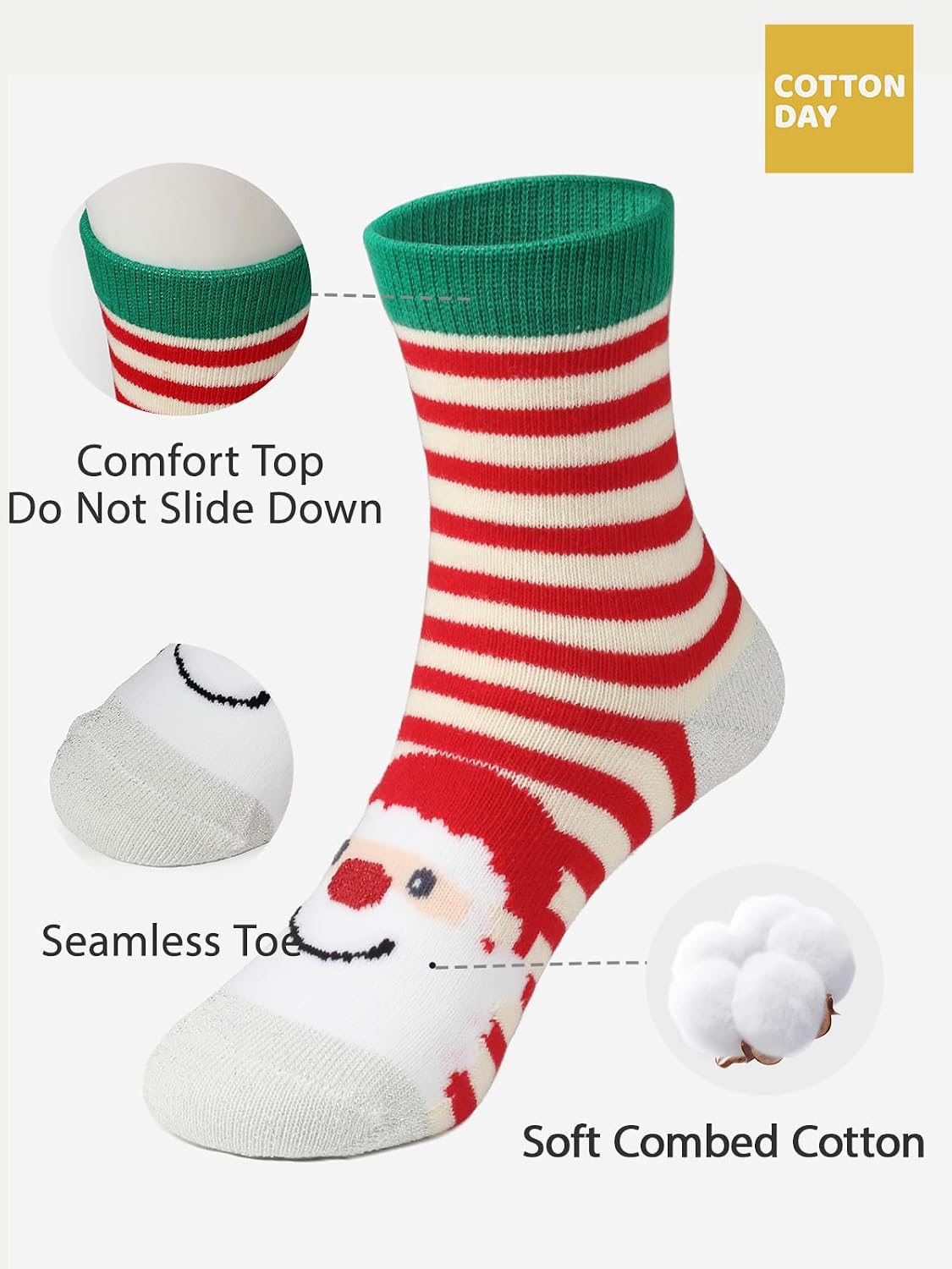 COTTON DAY 7 Days of the Week Gift Box Kids Girls Fashion Short Socks Cute Animal, Floral, Stars, Stripes & Polka Dots Design ( Size Small )