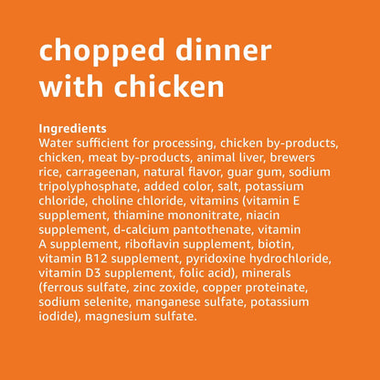 Basics Chopped Ground Dinner Wet Dog Food Variety Pack, Chicken and Rice Flavor and Chopped Dinner with Chicken, Made with Natural Ingredients, 13.2oz Cans (Pack of 11)