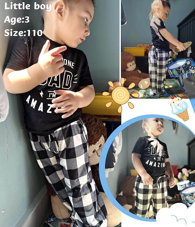 Ekouaer Boys Pajama Pants 3 Pack Sleep Pants Soft Elastic Waist Kids Pajama Bottoms Plaid Lounge Pants with 2 Pockets
