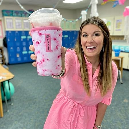 Sok It Java Sok Iced Coffee  Cold Soda Insulated Neoprene Cup Sleeve (Succulents, Medium: 22-28oz)