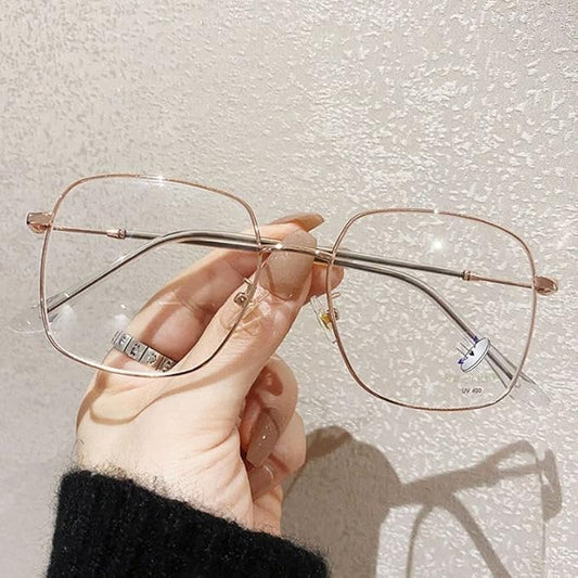 HomeSoGood Oversized Square Blue Light Blocking Glasses Retro Metal Frame Glasses Computer Gaming Glasses for Women Men Eye Accessories