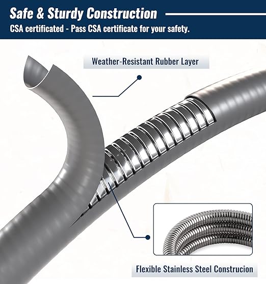 15 Feet 1/2 inch ID Natural Gas Grill Hose with Quick Connect Fittings, Natural Gas Line for Grill, Pizza Oven, Heater and More Low Pressure Appliance