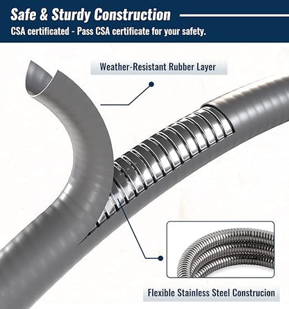 15 Feet 1/2 inch ID Natural Gas Grill Hose with Quick Connect Fittings, Natural Gas Line for Grill, Pizza Oven, Heater and More Low Pressure Appliance