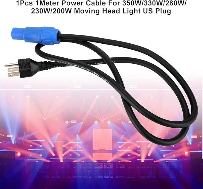 1Meter Power Cable For 350W, 330W, 280W, 230W, 200W Moving Head Light US Plug (1Pcs)