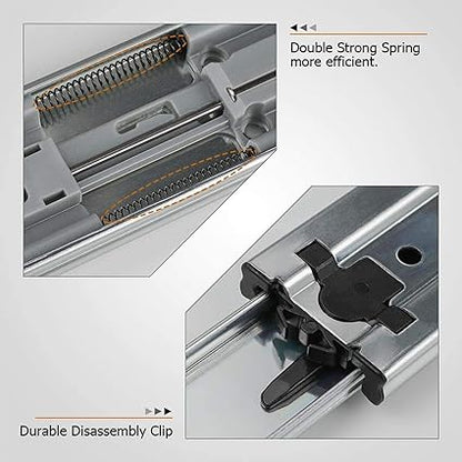 LONTAN 1 Pair Side Mount Heavy Duty Drawer Glides 22 inch Soft Close Drawer Slides 100 LB Capacity Ball Bearing Full Extension Cabinet Rails