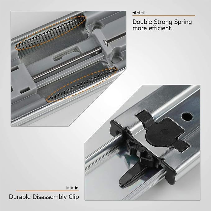 LONTAN 1 Pair Soft Close Drawer Slides 18 Inch Heavy Duty Cabinet Rails