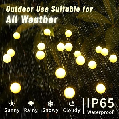 Solar Garden Lights Outdoor: 32 LED Warm White Swaying Firefly Light 4 Pack - Waterproof Landscape Lighting Decorations for Yard Patio - Gardening Gifts for Women Grandma