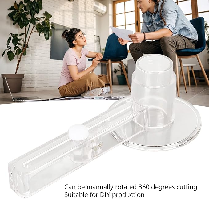 Adjustable 360-Degree Rotating Circular Paper Cutter with Clear Scale - Round Paper Trimmer with Anti-Slip Base, Perfect for DIY Projects