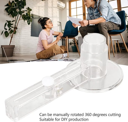 Adjustable 360-Degree Rotating Circular Paper Cutter with Clear Scale - Round Paper Trimmer with Anti-Slip Base, Perfect for DIY Projects