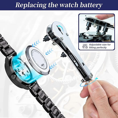 Eventronic Watch Repair Kit, Professional Watch Battery Replacement Tool, Watch Link  Back Removal Tool, Spring Bar Tool Set with Carrying Case for Men Women