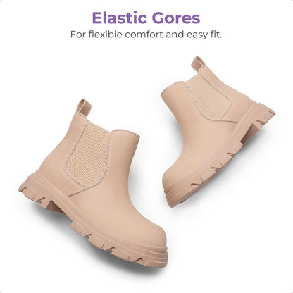 DREAM PAIRS Girls Chelsea Boots Side Zipper Lug Sole Ankle Booties Toddler/Little Kid/Big Kid.