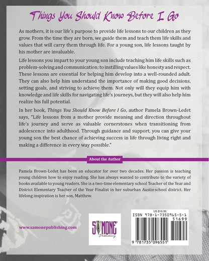 Things You Should Know Before I Go: To my dear son: a book of lessons from a mother to her young son