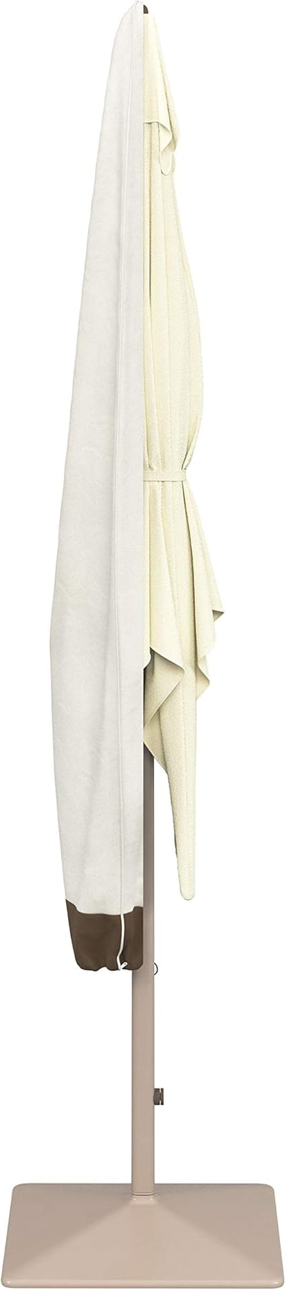 Basics Outdoor Patio Umbrella Cover, Waterproof, Anti-UV, Durable, BeigeWhite, 7" x 23" x 76"