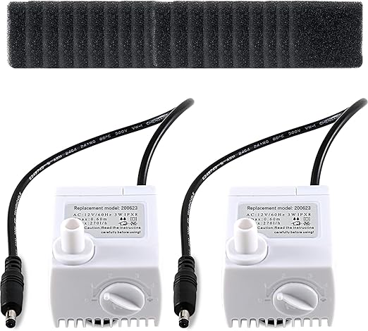 200623 Aero-Garden Pump with 20 Filters, Ultra Quiet Hydroponics Growing System Pump Fit for Harvest Bounty Farm Extra Ultra All Model (2Pack)