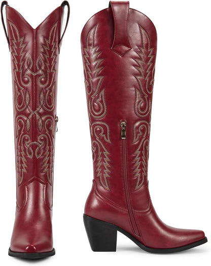 Wetkiss Women's Pointed Toe Cowboy Boots