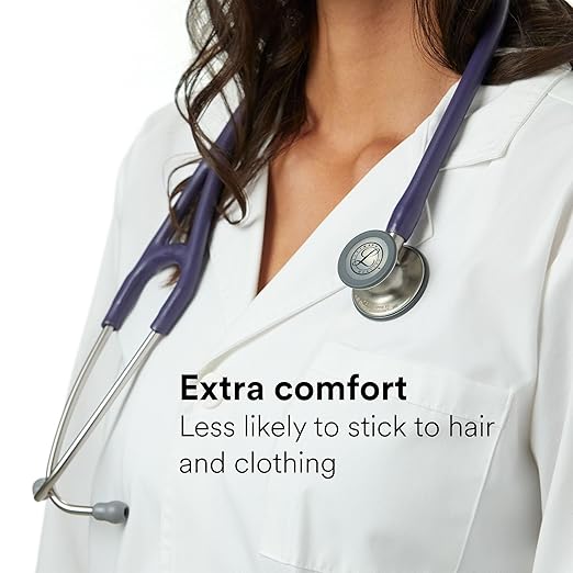 3M Littmann Cardiology IV Diagnostic Stethoscope, 6186C, More Than 2X as Loud, Weighs Less, 27" Alabaster Satin-Finish Tube for Added Comfort, Flexibility and Cleanability, Black-Finish Chestpiece