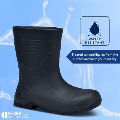 Shoes for Crews Unisex Soft Toe Slip-Resistant Work Boots - EH-Rated, Non-Slip Safety Boots for Men & Women - Ideal for Tradesmen, Foremen & Job site Crews - Bullfrog II