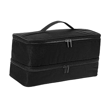 Travel Case Hair Dryer Storage Bag Curling Organizer Bag Large Makeup Case Double Layer Carrying Case for Home, Business Trip