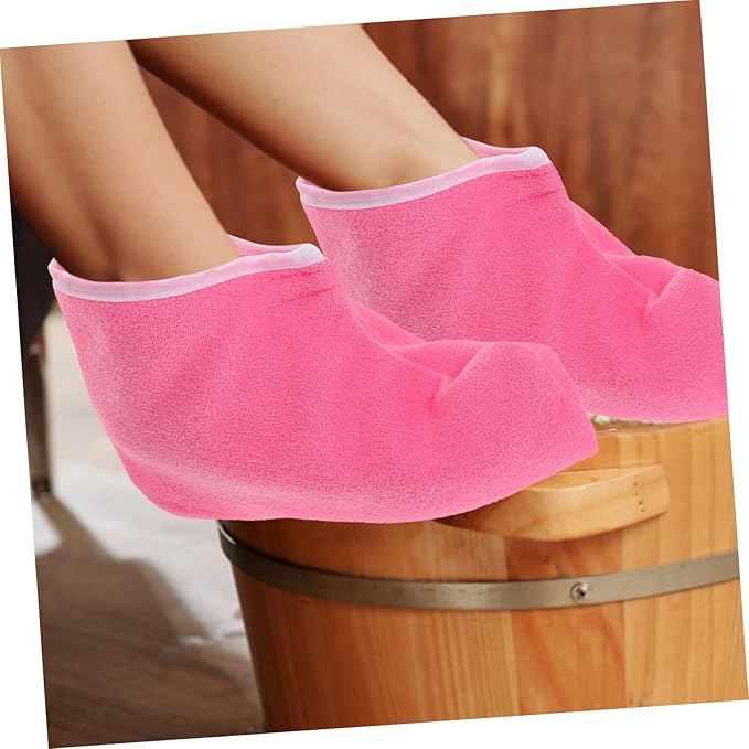 1 Pair Wax Foot Wraps Paraffin Wax Paraffin Bath Liners for Foot Wax Booties Foot Spa Wrapping Cover Foot Spa Booties Foot Covers Paraffin Refills Liners Polyester Rosy