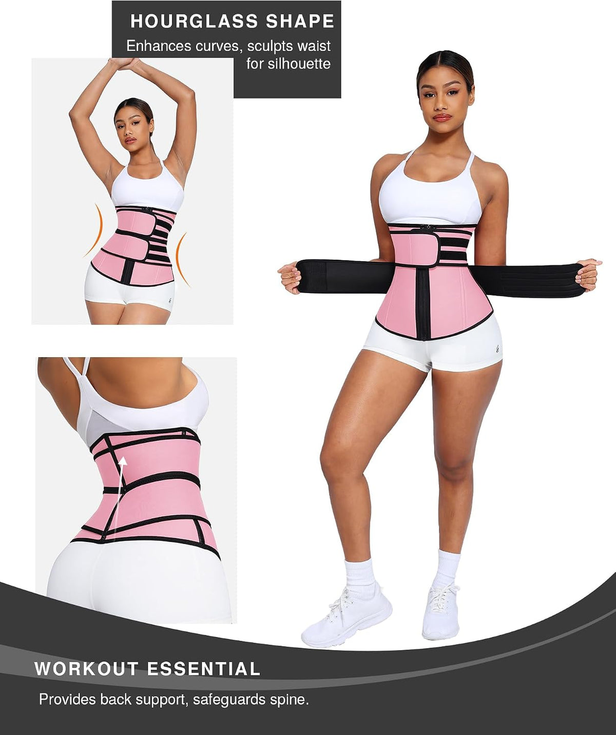 Lover-Beauty Waist Trainer for Women Belly Fat Workout Waist-Trainer Double Belts Neoprene Corset Waist Cincher Trimmer