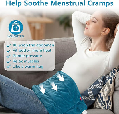 Comfytemp Weighted Heating Pad for Back  Cramps, Father's Day Gifts, Birthday Gifts for Mom Dad Women Men, 2.2lb Electric Neck Shoulder Heat Pad for Pain Relief, FSA HSA Eligible, 2H Auto-Off, 12x24