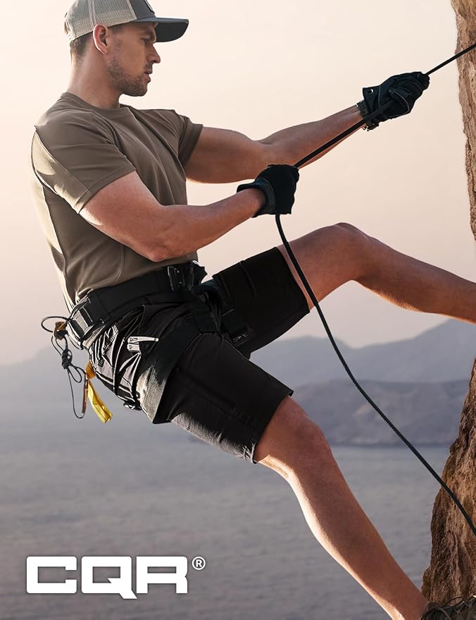 CQR Men's Quick Dry Stretch Hiking Cargo Shorts, Lightweight Water Resistant Tactical Casual, Golf & Outdoor with Pockets